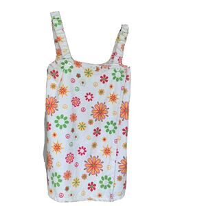 Diva Darling Terry Body Wrap White Flower Power Hippie Peace Design Size Large